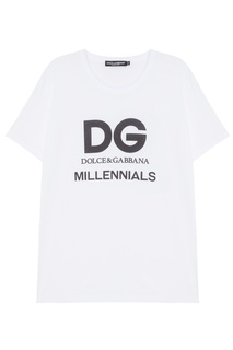 Белая хлопковая футболка Dolce & Gabbana