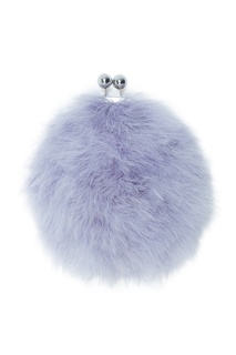 Серый клатч с пухом страуса Esve