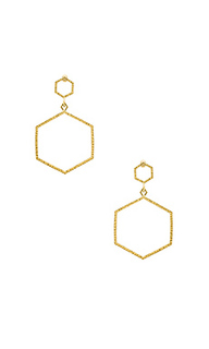 Серьги hammered hex - Luv AJ