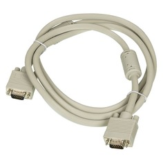 Кабель VGA VGA (m) - VGA (m), ферритовый фильтр , 1.8м, серый Noname