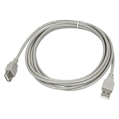 Кабель USB2.0 USB A(m) - USB A(f), 3м, серый Noname