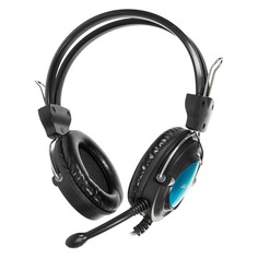Наушники с микрофоном A4 HS-19, накладные, черный / голубой [hs-19-3]