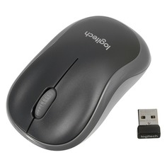 Мышь LOGITECH M185 оптическая беспроводная USB, серый [910-002238]