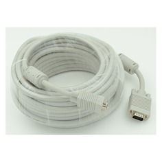 Кабель VGA DB15 (m) - DB15 (m), ферритовый фильтр , 30м, белый [cable30] Noname