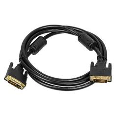 Кабель DVI DVI-D (m) - DVI-D (m), GOLD , ферритовый фильтр , 1.8м, черный Noname