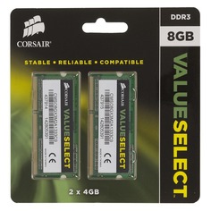 Модуль памяти CORSAIR CMSO8GX3M2A1333C9 DDR3 - 2x 4Гб 1333, SO-DIMM, Ret