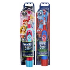 Электрическая зубная щетка ORAL-B детская CARS/Princess на батарейках DB4 красный [84850536/80250540]