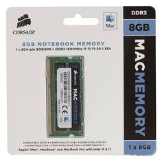 Модуль памяти CORSAIR CMSA8GX3M1A1600C11 DDR3L - 8Гб 1600, SO-DIMM, Mac Memory, Ret