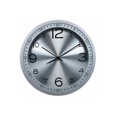 Настенные часы БЮРОКРАТ WallC-R05P, аналоговые, серебристый