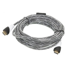 Кабель аудио-видео HDMI (m) - HDMI (m) , ver 1.4, 5м, GOLD ф/фильтр, серый Noname