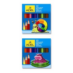 Карандаши цветные Adel Colour 211-2325-000 шестигран. 3мм 12цв. короткие коробка Адель
