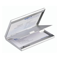 Визитница DURABLE Business Card Box Duo карманная, для 20 визиток, серебристый [2433-23]