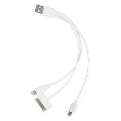 Кабель USB A(m) - micro USB B (m), 0.2м, белый Noname