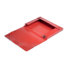 Папка-короб на резинке Бюрократ -BA25/05RED пластик 0.5мм корешок 25мм A4 красный