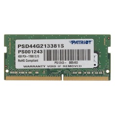 Модуль памяти PATRIOT PSD44G213381S DDR4 - 4Гб 2133, SO-DIMM, Ret Патриот