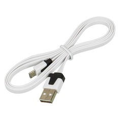 Кабель BURO micro USB B (m) - USB A(m), 1м, белый [bhp microusb 1m flat]