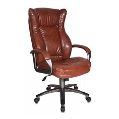 Кресло руководителя БЮРОКРАТ CH-879, на колесиках, искусственная кожа, коричневый [ch-879dg/brown]