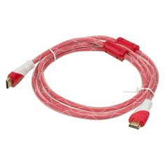 Кабель аудио-видео HDMI (m) - HDMI (m) , ver 1.4, 1.8м, GOLD ф/фильтр, красный Noname