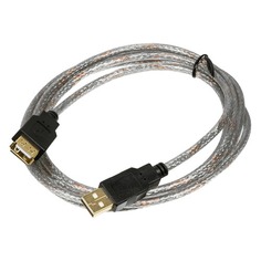 Кабель-удлинитель USB2.0 BURO USB2.0-AM-AF-S, USB A(m) - USB A(f), GOLD , 1.8м