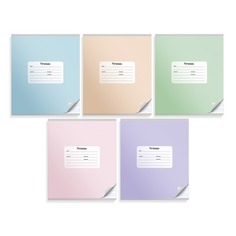 Тетрадь Silwerhof 721479-13 12л. узк.лин. A5 Монохром 5диз. мел.карт. скрепка