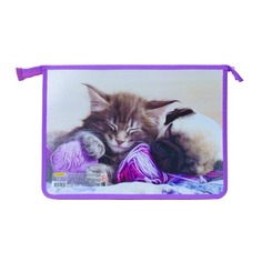 Папка для тетрадей Silwerhof 671912 Малыши A4 340х245х40мм 1отд. пласт./лам.карт. на молнии