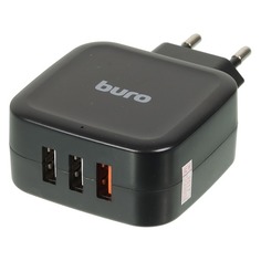 Сетевое зарядное устройство BURO TJ-285B QC3, 3xUSB, 2.4A, черный