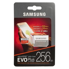 Карта памяти microSDXC UHS-I U3 SAMSUNG EVO PLUS 2 256 ГБ, 100 МБ/с, Class 10, MB-MC256GA/RU, 1 шт., переходник SD