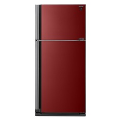 Холодильник SHARP SJ-XP59PGRD, двухкамерный, черное стекло