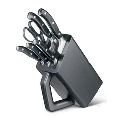 Набор ножей кухон. Victorinox Forged Cutlery Block (7.7243.6) компл.:6шт с подставкой черный подар.к