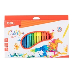 Фломастеры Deli EC10020 ColoRun Вентилируемый 24цв. коробка с европодвесом