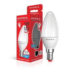Лампа SUPRA SL-LED-ECO-CN, 5Вт, 400lm, 25000ч, 4000К, E14, 1 шт. [10224]