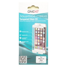 Защитное стекло для экрана ONEXT 3D для Apple iPhone 8 Plus, 1 шт, черный [41380]