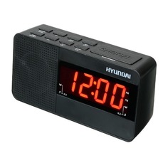 Радиобудильник HYUNDAI H-RCL200, красная подсветка, черный