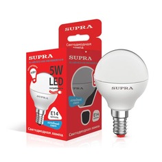 Лампа SUPRA SL-LED-ECO-G45, 5Вт, 400lm, 25000ч, 4000К, E14, 1 шт. [10227]