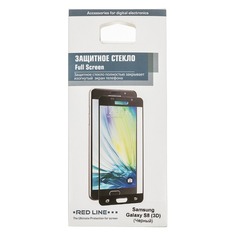 Защитное стекло для экрана REDLINE для Samsung Galaxy S8, 3D, 1 шт, черный [ут000010815]