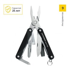 Мультитул LEATHERMAN SQUIRT PS4, 9 функций, черный [831233]