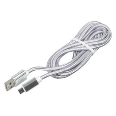 Кабель REDLINE micro USB B (m) - USB A(m), 2м, серебристый [ут000014160]