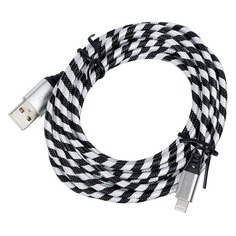 Кабель DF iZebra-01, Lightning (m) - USB A(m), 3.0м, черный/белый [df izebra-01 (black/white)]