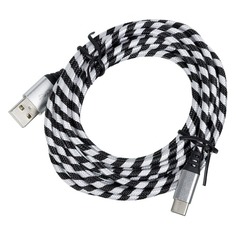 Кабель DF cZebra-01, USB Type-C (m) - USB A(m), 3.0м, черный/белый [df czebra-01 (black/white)]