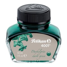 Флакон с чернилами Pelikan INK 4001 78 (300056) темно-зеленые чернила 30мл для ручек перьевых Пеликан
