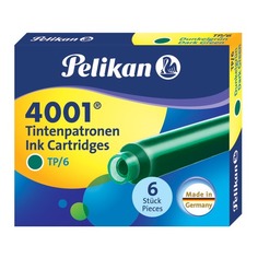 Картридж Pelikan INK 4001 TP/6 (300087) Dark-Green чернила для ручек перьевых (6шт) Пеликан