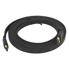 Кабель аудио-видео FLAT, HDMI (m) - HDMI (m) , ver 1.4, 3м, FLAT черный Noname