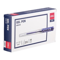 Ручка гелевая Deli EQ10530 0.5мм резиновая манжета синие чернила прозрачный