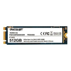 SSD накопитель PATRIOT Scorch PS512GPM280SSDR 512Гб, M.2 2280, PCI-E x2, NVMe Патриот