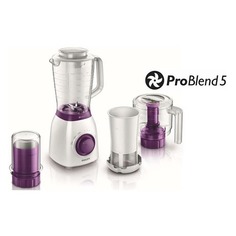 Блендер PHILIPS HR2166/00, стационарный, белый/фиолетовый