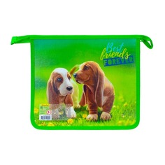 Папка для тетрадей Silwerhof 671903 Щеночки A5 240х205х40мм 1отд. пласт./лам.карт. на молнии