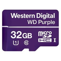 Карта памяти microSDHC UHS-I U1 WD Purple 32 ГБ, 80 МБ/с, Class 10, WDD032G1P0A, 1 шт.