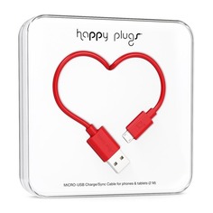 Кабель Happy plug, micro USB B (m) - USB A(m), 2м, красный [00153244] Noname