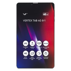 Планшет VERTEX Tab 4G 8-1, 1GB, 8GB, 3G, 4G, Android 7.0 черный [vt81]