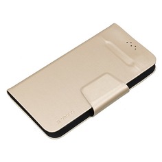 Чехол (флип-кейс) DEPPA Wallet Fold, для универсальный 5.5-5.7&quot;, золотистый [87041]